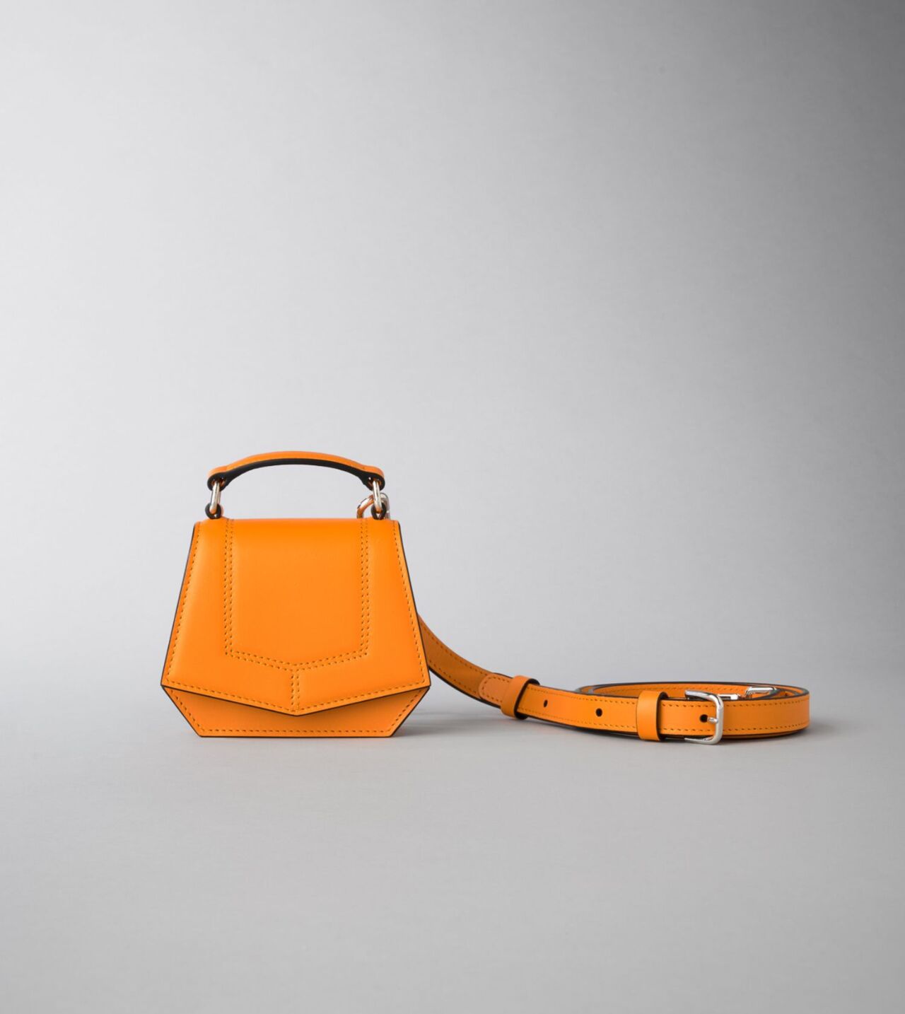 Blueprint Micro Bag in Orange Leather