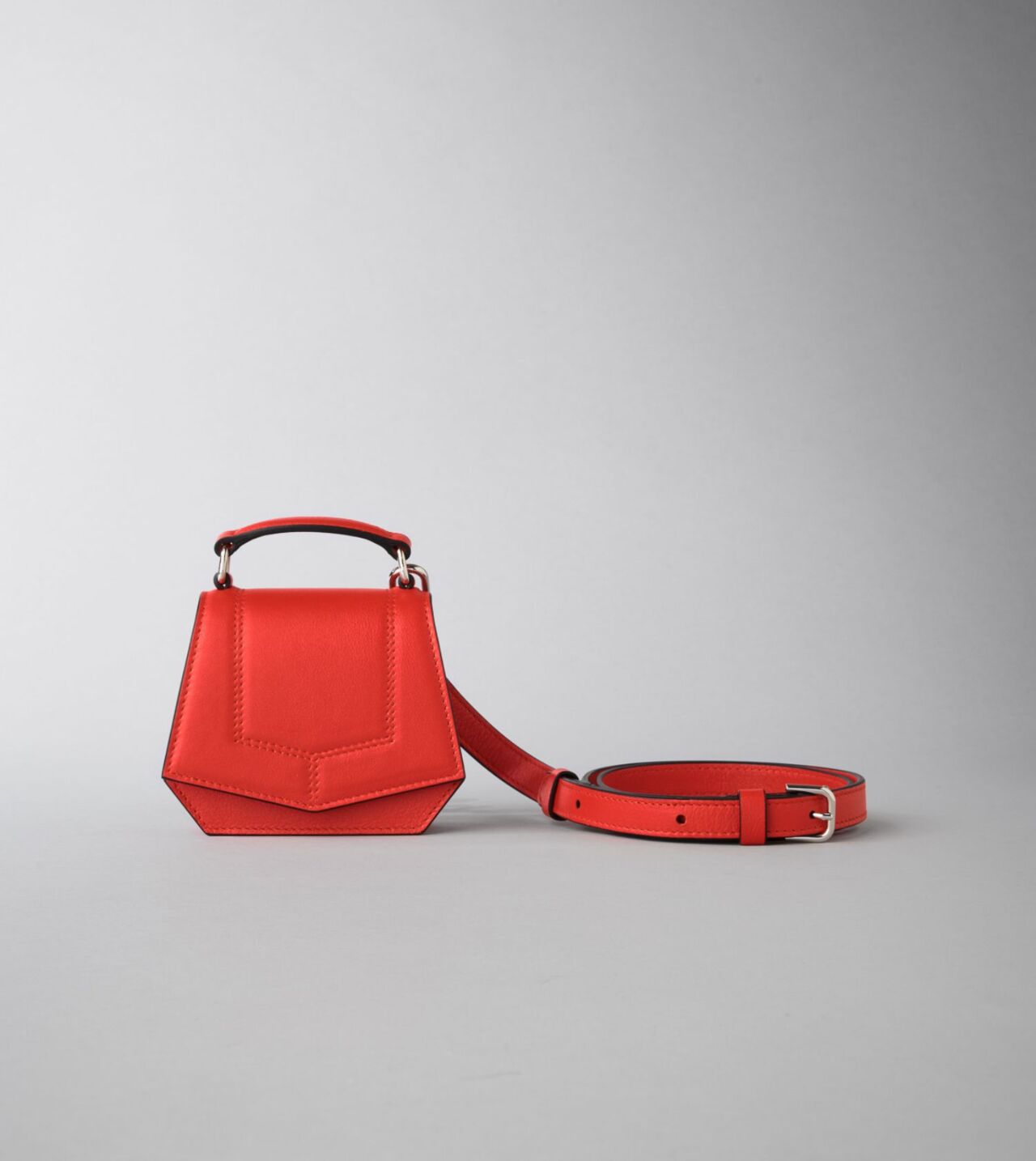 Blueprint Micro Bag in Bright Red Leather