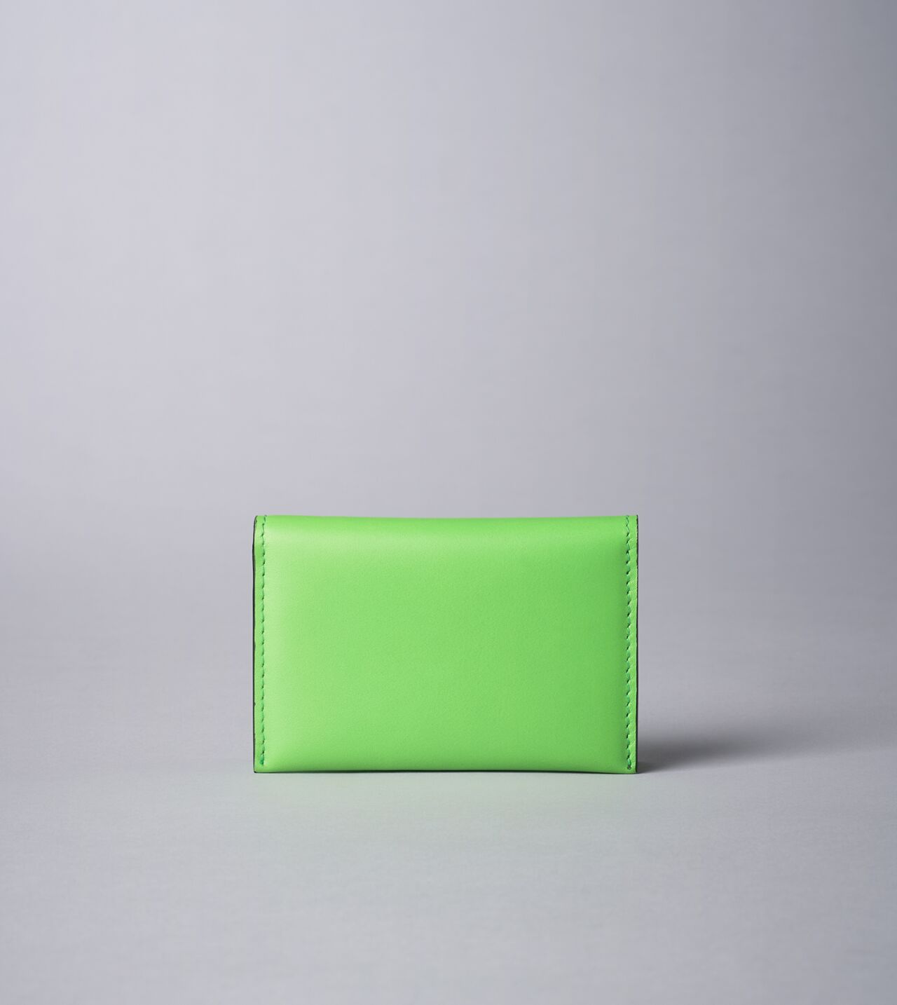 Business card holder in Green Leather