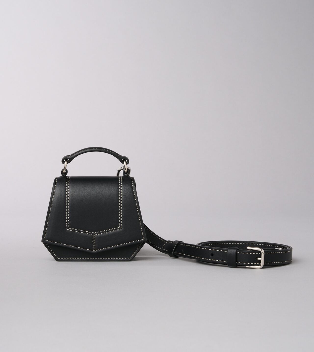 Blueprint Micro Bag in Black Leather