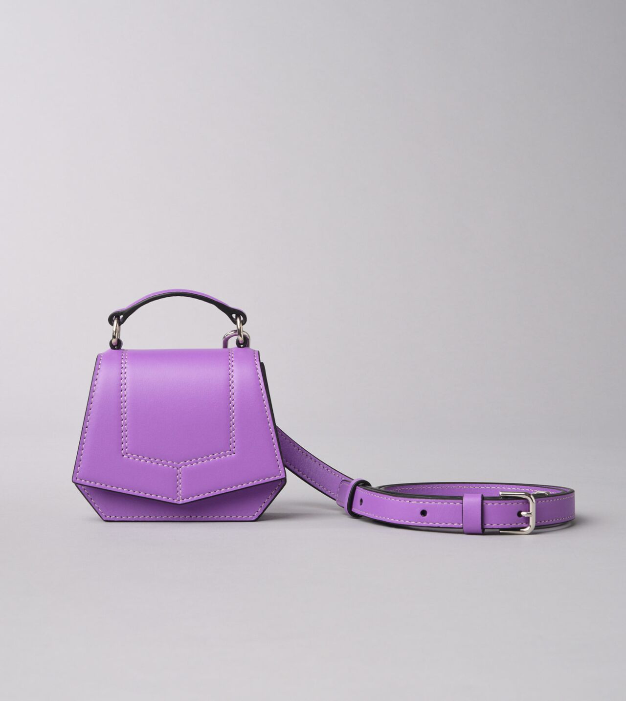 Blueprint Micro Bag in Purple Leather