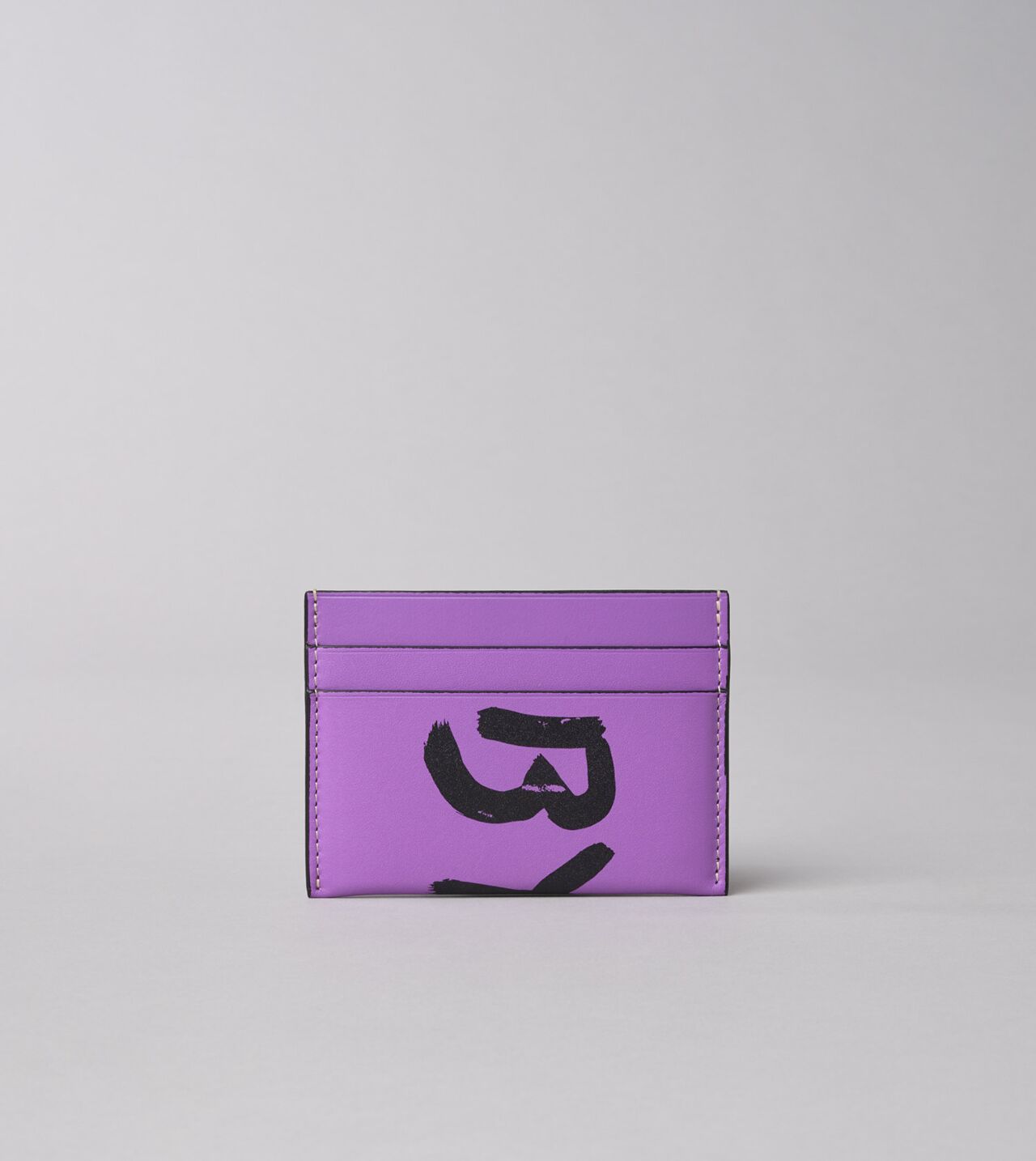 Porte-cartes Cuir Violet/Noir