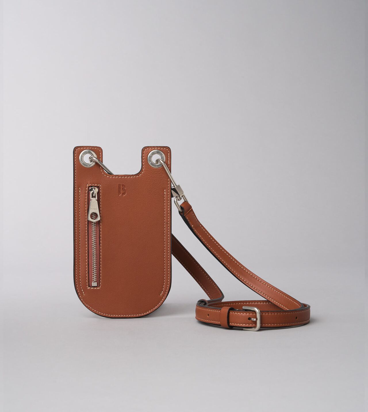 Leather Phone Holder in Saddle Tan