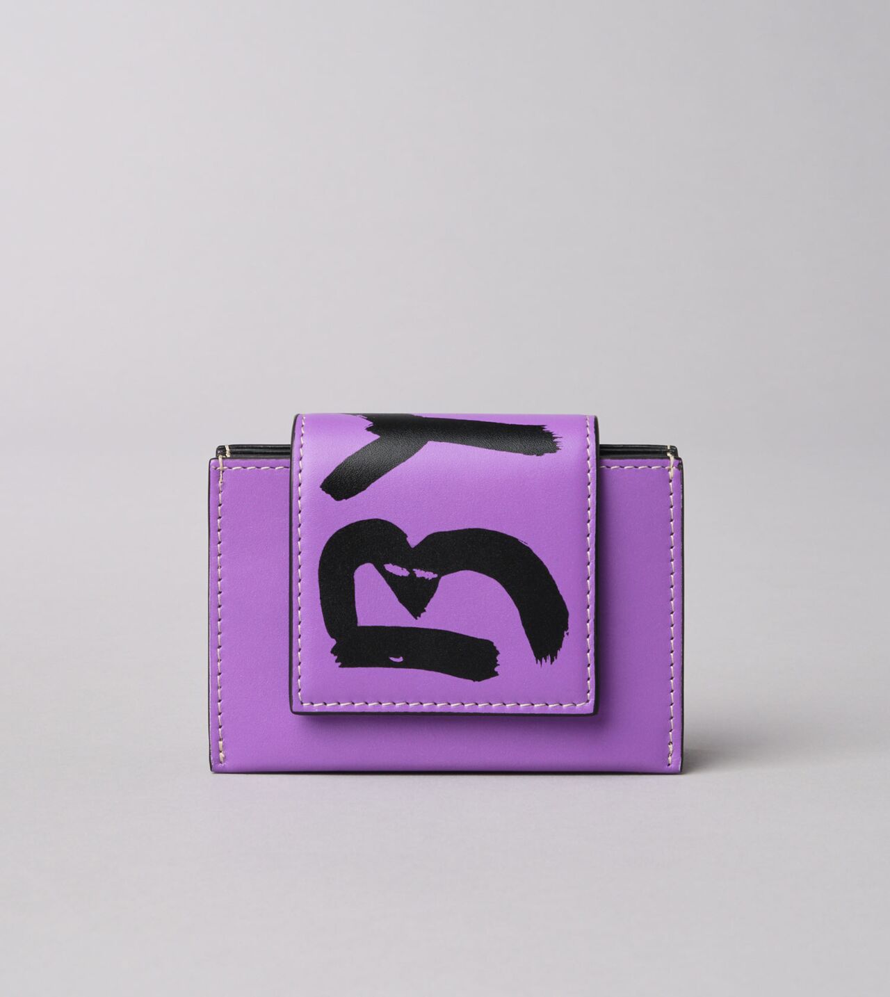 Umbrella Wallet in Purple/Black Leather