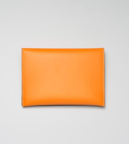 Makeup Leather Pouch in Orange